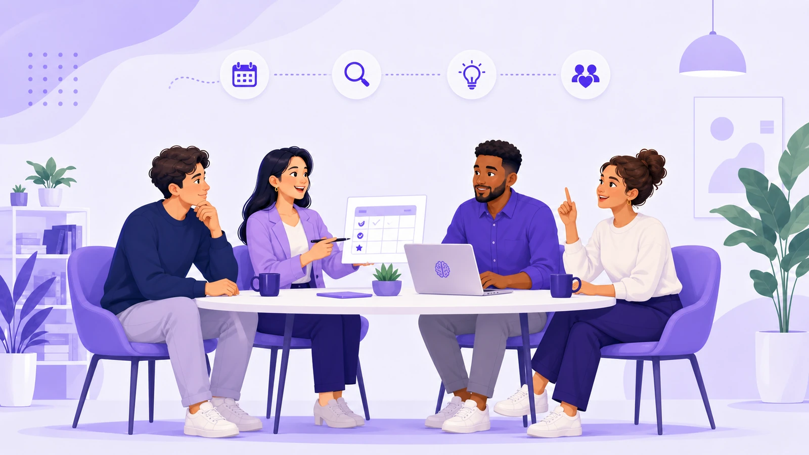 MBTI workplace compatibility and team collaboration illustration