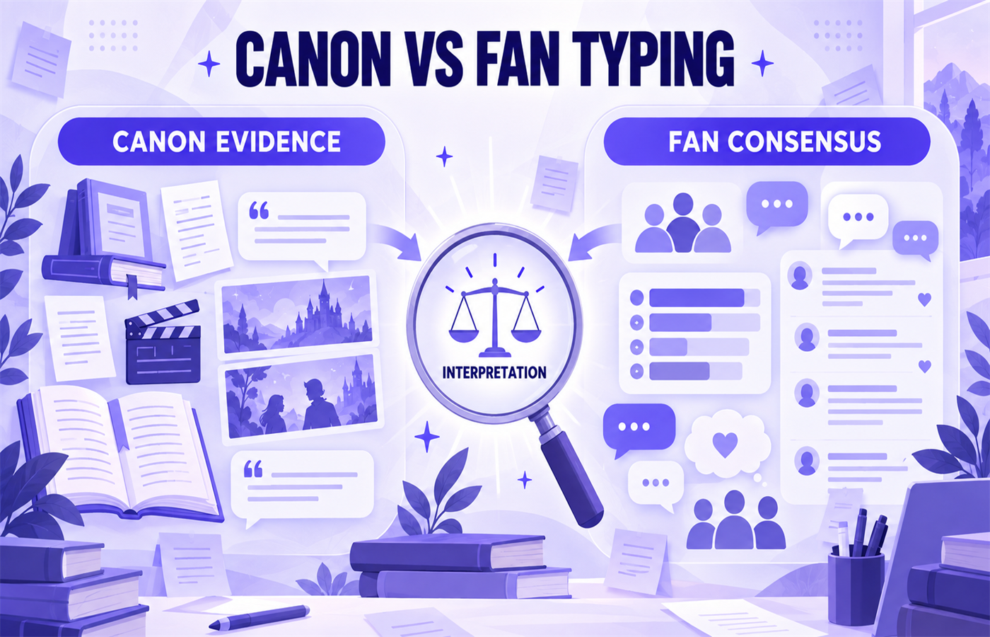Canon evidence versus fan consensus personality typing comparison for fictional characters