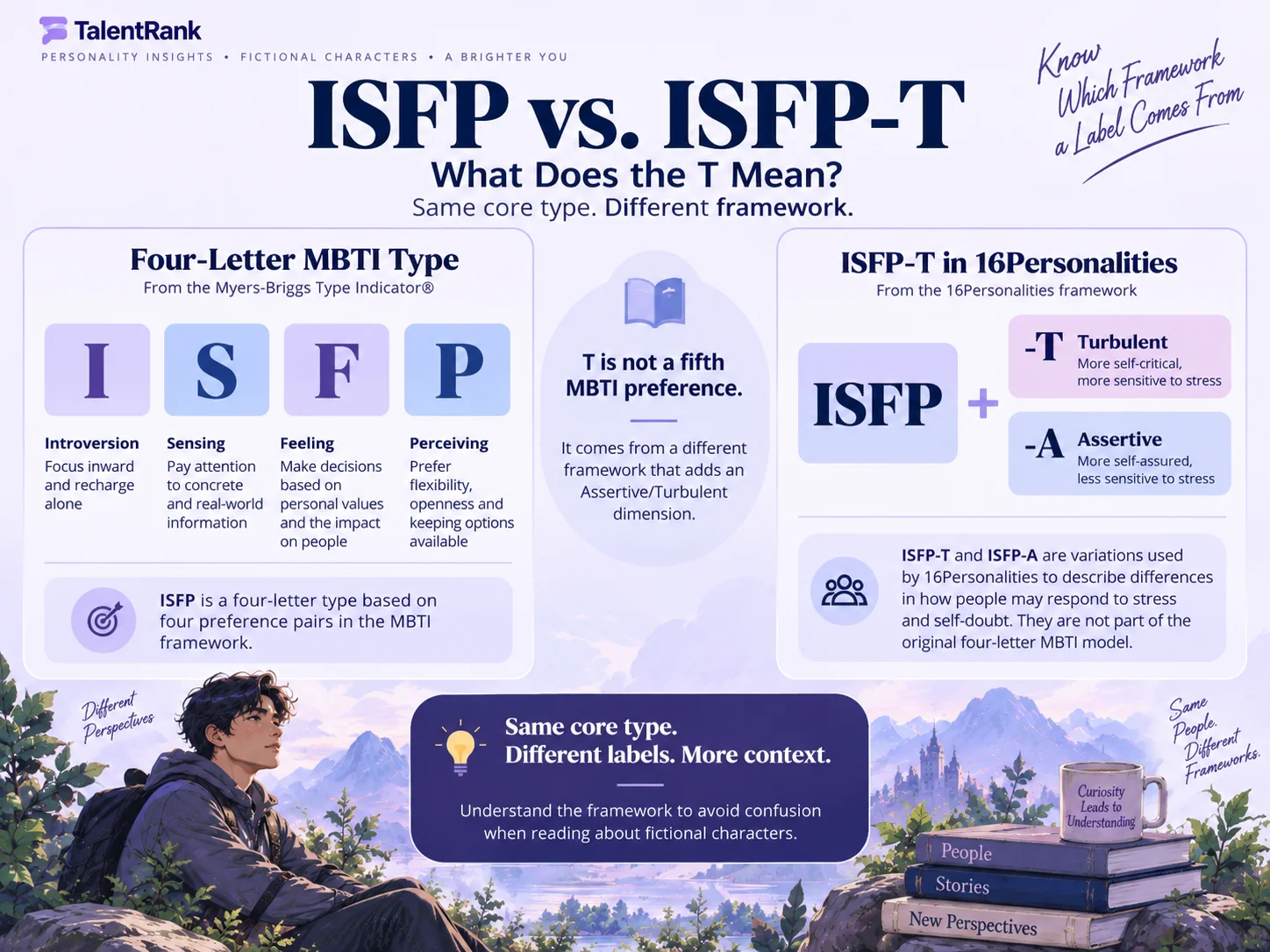 Difference between the four-letter ISFP type and ISFP-T terminology