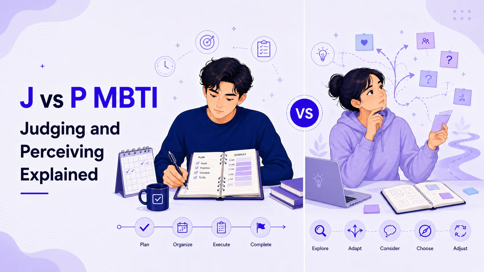 J vs P MBTI: Judging and Perceiving Explained
